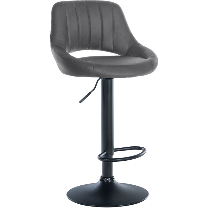 Sgabello da bar Milet, similpelle, nero/grigio