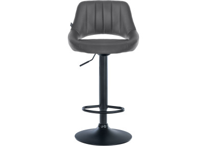 Tabouret de bar Milet, similicuir noir gris