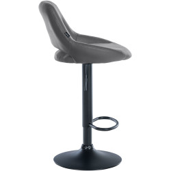Sgabello da bar Milet, similpelle, nero/grigio