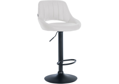 Tabouret de bar Milet, similicuir noir blanc