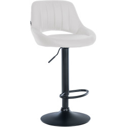 Tabouret de bar Milet, similicuir noir blanc