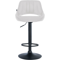 Tabouret de bar Milet, similicuir noir blanc