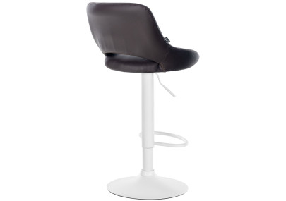 Tabouret de bar Milet, similicuir, blanc brun
