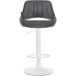 Tabouret de bar Milet, similicuir, blanc gris