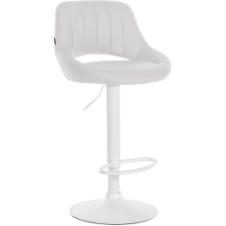 Tabouret de bar Milet, similicuir, blanc blanc