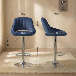 Barhocker Milet Samt chrom