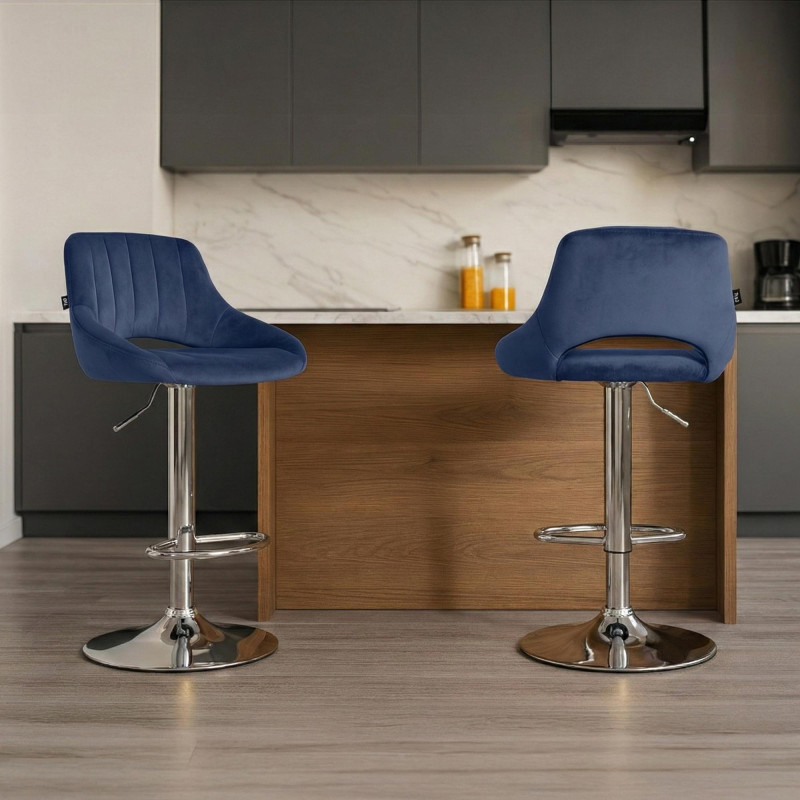 Barhocker Milet Samt chrom
