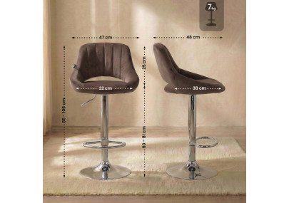 Barhocker Milet Samt chrom