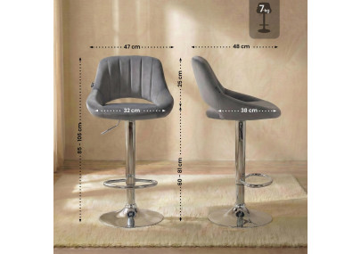 Barhocker Milet Samt chrom
