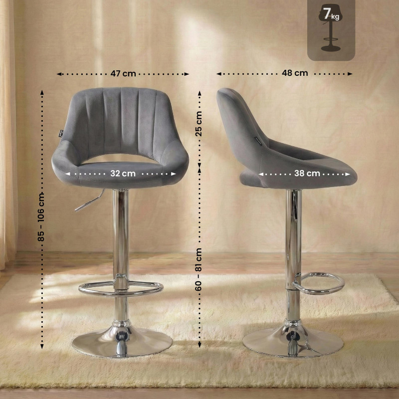 Barhocker Milet Samt chrom