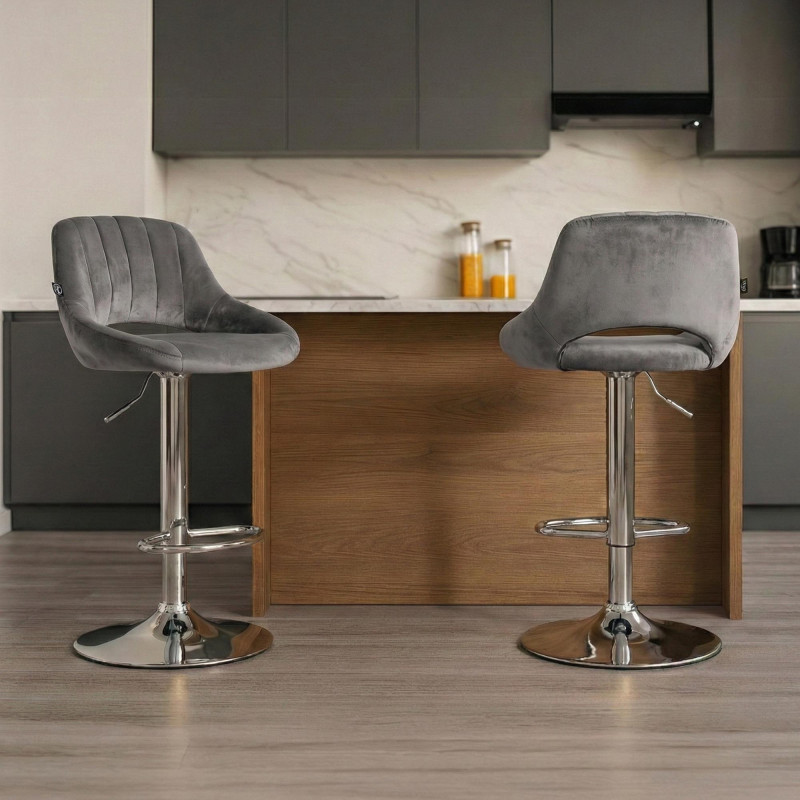 Barhocker Milet Samt chrom