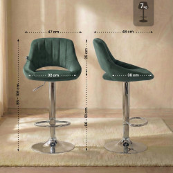 Barhocker Milet Samt chrom