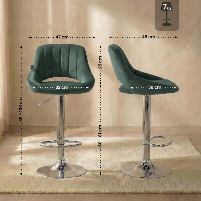 Barhocker Milet Samt chrom
