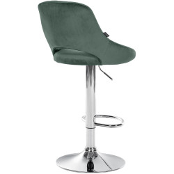 Banqueta de bar Milet, veludo, cromada, verde