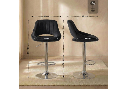 Barhocker Milet Samt chrom