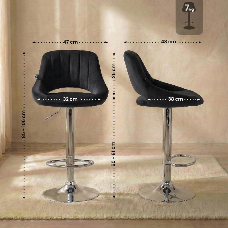Barhocker Milet Samt chrom