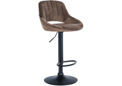 Tabouret de bar Milet en velours noir brun