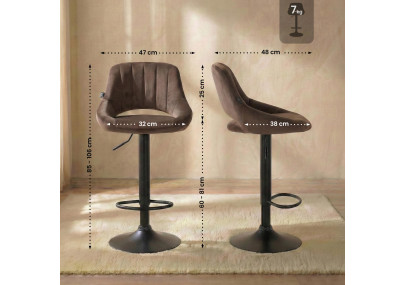 Barhocker Milet Samt schwarz