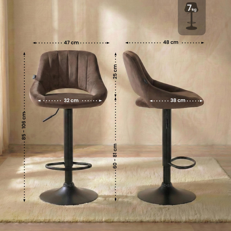 Barhocker Milet Samt schwarz