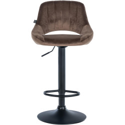 Tabouret de bar Milet en velours noir brun