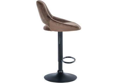 Tabouret de bar Milet en velours noir brun