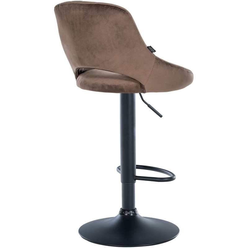 Tabouret de bar Milet en velours noir brun