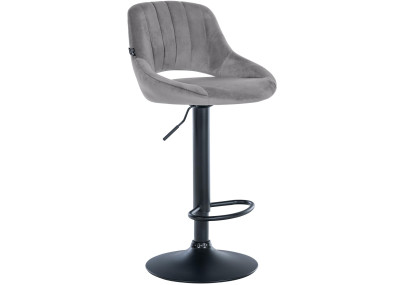 Tabouret de bar Milet en velours noir gris foncé