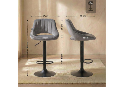 Barhocker Milet Samt schwarz