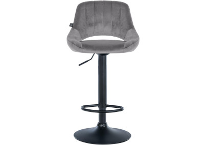 Tabouret de bar Milet en velours noir gris foncé