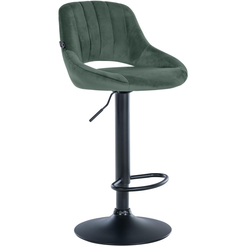 Tabouret de bar Milet en velours noir vert