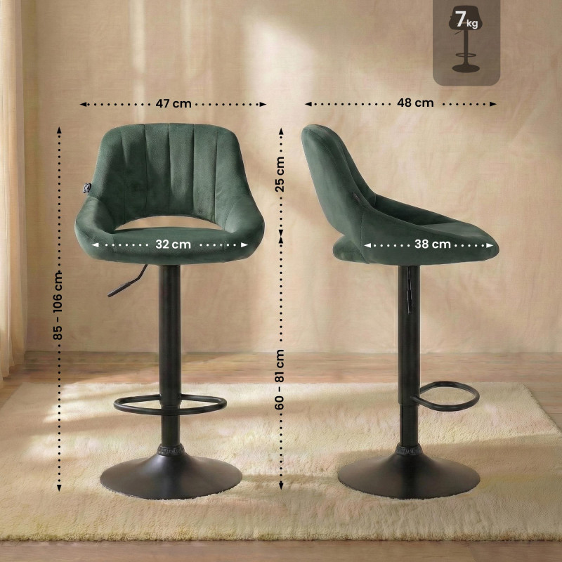 Barhocker Milet Samt schwarz