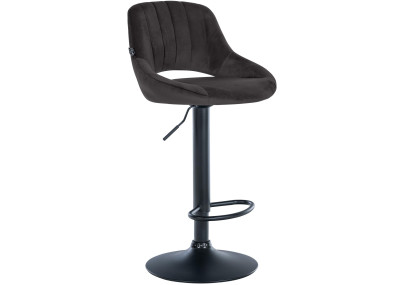 Tabouret de bar Milet en velours noir noir