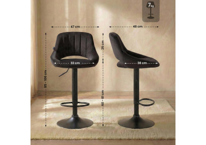 Barhocker Milet Samt schwarz