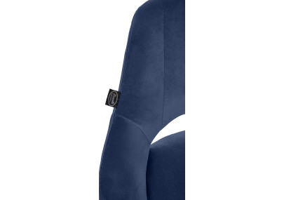 Tabouret de bar Milet en velours blanc bleu
