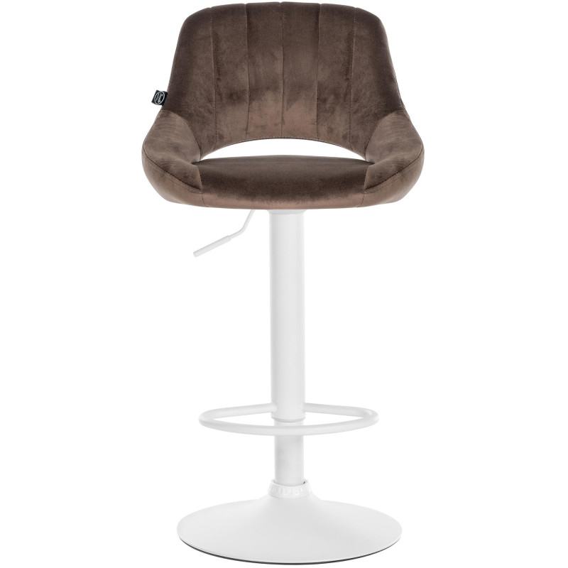 Tabouret de bar Milet en velours blanc brun