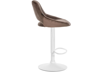 Tabouret de bar Milet en velours blanc brun