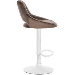 Tabouret de bar Milet en velours blanc brun