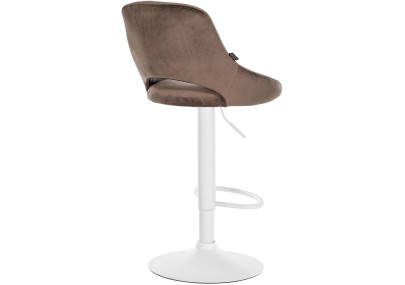 Tabouret de bar Milet en velours blanc brun