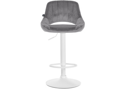 Tabouret de bar Milet en velours blanc gris foncé