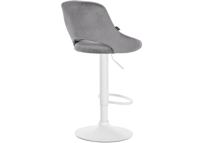 Tabouret de bar Milet en velours blanc gris foncé