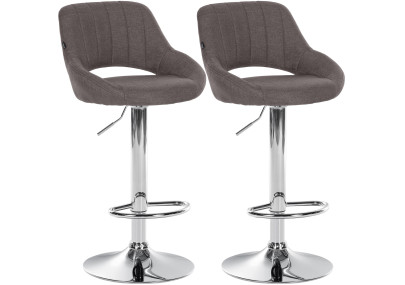 Ensemble de 2 tabourets de bar Milet en tissu C gris foncé