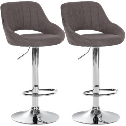 Set di 2 sgabelli da bar Milet tessuto C grigio scuro