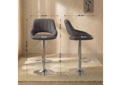 Set di 2 sgabelli da bar Milet tessuto C grigio scuro
