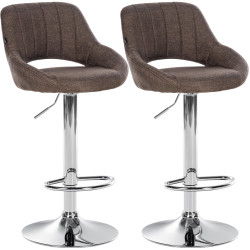 Ensemble de 2 tabourets de bar Milet en tissu C brun