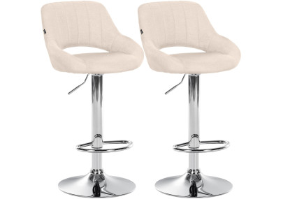 Conjunto de 2 banquetas de bar Milet em tecido C creme