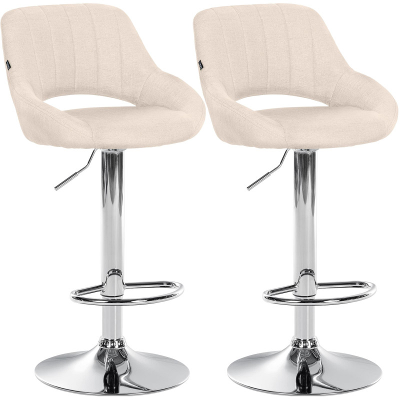 Conjunto de 2 banquetas de bar Milet em tecido C creme