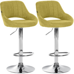 Conjunto de 2 banquetas de bar Milet em tecido verde C