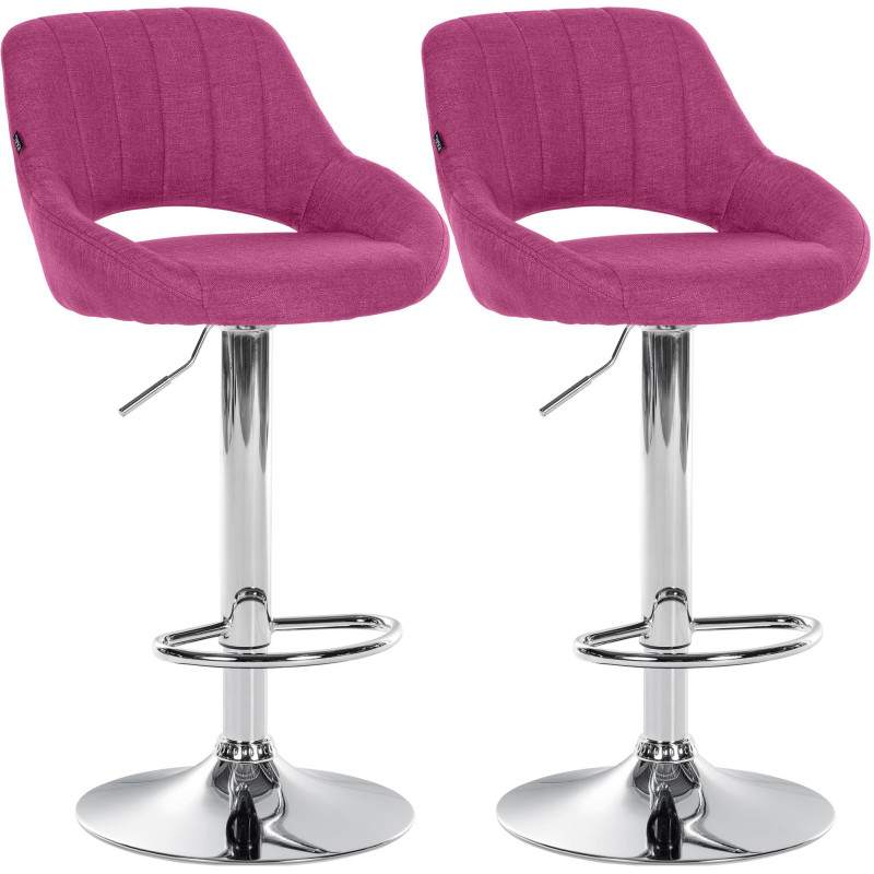 Set di 2 sgabelli da bar in tessuto Milet C viola