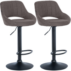 Ensemble de 2 tabourets de bar Milet en tissu B gris foncé