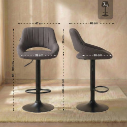 2er Set Barhocker Milet Stoff B